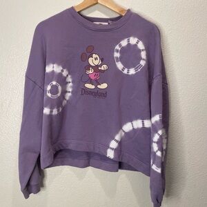 Disneyland Purple Mickey Tie-Dye Sweatshirt Size Medium